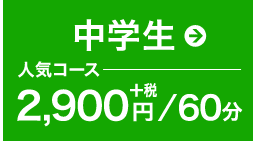 中学生人気コース1h2900円+税